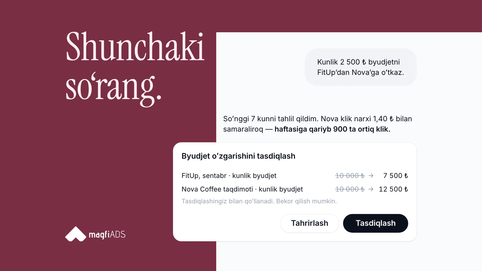 Yangi Magfi Ads: Telegram va Discord hamjamiyatlarida reklama uchun yagona AI agent